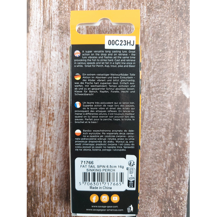 Тейл-спінер Savage Gear Fat Tail Spin 65mm 16.0g Perch, фото , изображение 3