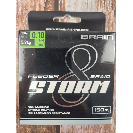 Шнур Brain Storm 8X (lime) 150m 0.10mm 13lb/5.9kg, Діаметр: 0.10mm, Колір: салатовий, фото , изображение 3