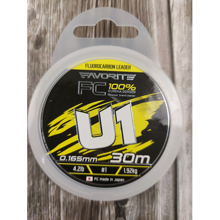 Флюорокарбон Favorite U1 FC 30m #1.0/0.165mm 4.2lb/1.92kg (Made in Japan), Діаметр: 0.16mm, Розмотування: 30m, фото , изображение 8