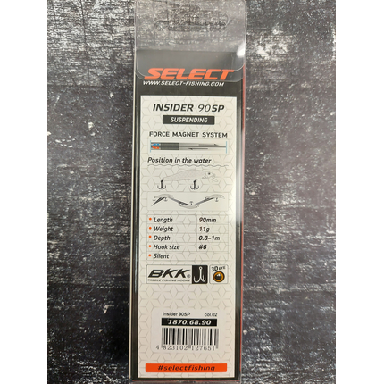 Воблер Select Insider 90SP 90mm 11.0g #02 (0.8-1.0m), Розмір/Вага: 90mm/11g, Колір воблера: col.02, фото , изображение 3
