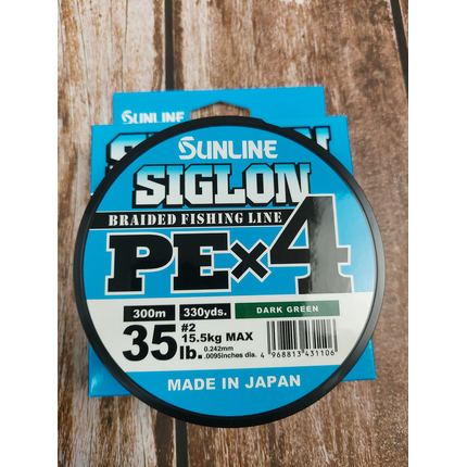 Шнур Sunline Siglon PE х4 300m (темн-зел.) #2.0/0.242mm 35lb/15.5kg, Диаметр: #2.0/0.242mm, Размотка: 300m, Выберите цвет: темно-зеленый, фото , изображение 5
