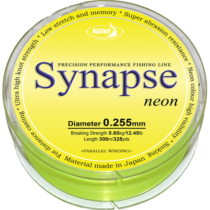 Волосінь Katran Synapse Neon 300m (neon-yellow) 0.286mm 13.55lb, Діаметр: 0.28, Розмотування: 300m, фото 