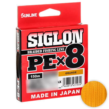 Шнур Sunline Siglon PE х8 150m (помаранч.) #1.0/0.171mm 16lb/7.7kg, Діаметр: #1.0/0.171mm, Колір: помаранчевий, фото 