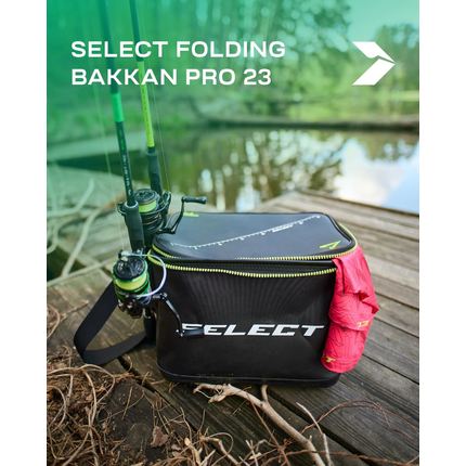 Сумка-бакан Select Folding Bakkan PRO 23L (36x24x27 см) з жорстким дном та тримачами вудлищ (Rod Holder), колір: чорний, Об'єм сумки: 23L PRO, Колір сумки: Чорний, фото , изображение 2