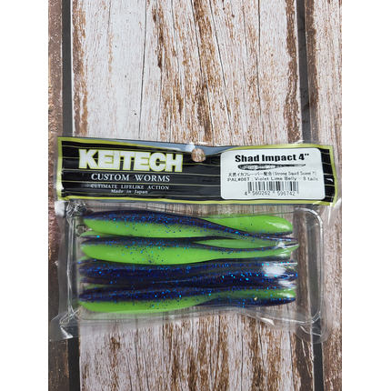 Силікон Keitech Shad Impact 4" (8 шт/упак), колір:pal#06 violet lime berry, Довжина силікону: 4" (10.2 см), Колір силікону: PAL#06 Violet Lime Berry, фото , изображение 3