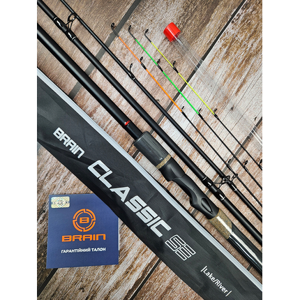 Фідер Brain Classic SE 3.00м / до 200гр — міцний короткий фідер для важких умов + 3 вершинки в комплекті, Модель: 3.0m 200g, фото , изображение 2