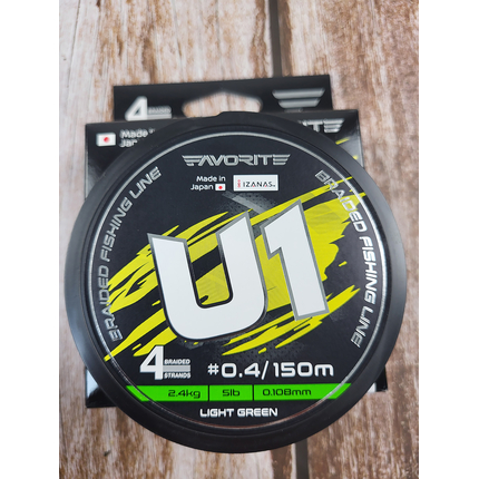 Шнур Favorite U1 PE 4x 150m (light green) #0.4/0.108mm 5lb/2.4kg, Діаметр: #0.4/0.108mm, Розмотування: 150, Колір: салатовий, фото , изображение 10