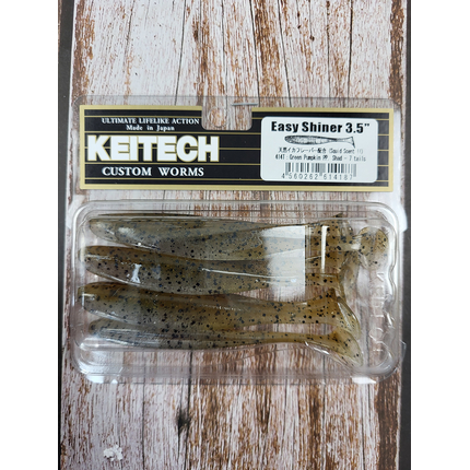 Силікон Keitech Easy Shiner 3.5", колір:414 green pumpkin pp.shad, Довжина силікону: 3.5" (8.9 см), Колір силікону: 414 Green Pumpkin PP.Shad, фото , изображение 4