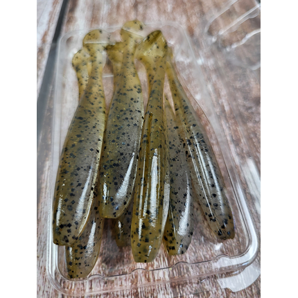 Силікон Keitech Easy Shiner 3.5", колір:414 green pumpkin pp.shad, Довжина силікону: 3.5" (8.9 см), Колір силікону: 414 Green Pumpkin PP.Shad, фото , изображение 8