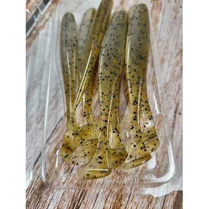 Силікон Keitech Easy Shiner 3.5", колір:414 green pumpkin pp.shad, Довжина силікону: 3.5" (8.9 см), Колір силікону: 414 Green Pumpkin PP.Shad, фото , изображение 9
