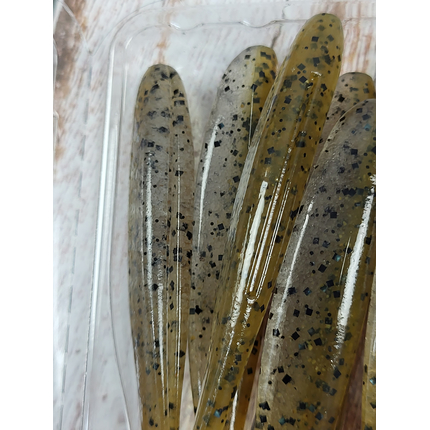 Силікон Keitech Easy Shiner 3.5", колір:414 green pumpkin pp.shad, Довжина силікону: 3.5" (8.9 см), Колір силікону: 414 Green Pumpkin PP.Shad, фото , изображение 10