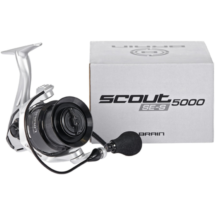 Котушка Brain Scout SE-S 4000S Silver (8+1 підшип.), низькопрофільна шпуля, 4.9:1, Розмір шпулі: 4000S Silver, фото , изображение 4