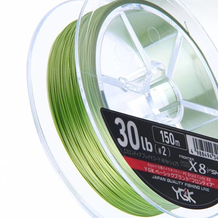 Шнур YGK Frontier Braid Cord X8 150m (зелений) #1.2/0.185mm 20lb/9.0kg, Діаметр: #1.2/0.185mm, Розмотування: 150m, фото , изображение 4