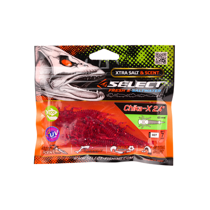 Силікон Select Chika-X 2.4" col.027 (7шт/упак), Довжина силікону: 2.4" (6.1 см), Колір силікону: 027, фото , изображение 8