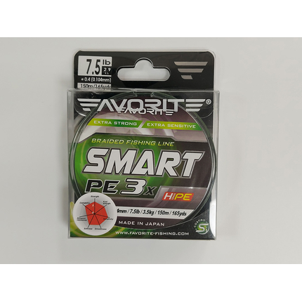 Шнур Favorite Smart 3x 150м (l.green) #0.3/0.09mm 6lb/2.9kg, Диаметр: #0.3/0.09mm, Выберите цвет: зеленый, фото , изображение 2