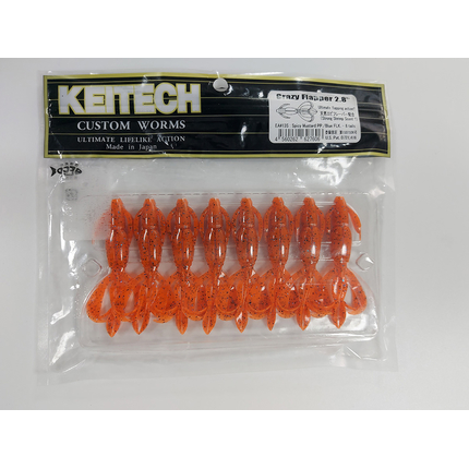 Силикон Keitech Crazy Flapper 2.8" (8 шт/упак) ц:ea#13 spicy mustard/blue, Длина силикона: 2.8" (7.1 см), Расцветка силикона: EA#13 Spicy Mustard/Blue, фото , изображение 5
