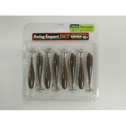 Силікон Keitech Swing Impact FAT 2.8" (8 шт/упак), колір:405 smoke cinnamon, Довжина силікону: 2.8" (7.1 см), Колір силікону: 405 Smoke Cinnamon, фото , изображение 7