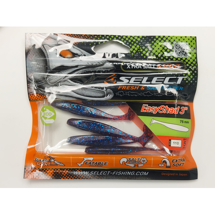 Силікон Select Easy Shad 3" col.110 (5 шт/упак), Довжина силікону: 3" (7.62 см), Колір силікону: 110, фото , изображение 24