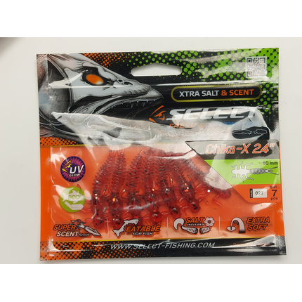 Силікон Select Chika-X 2.4" col.027 (7шт/упак), Довжина силікону: 2.4" (6.1 см), Колір силікону: 027, фото , изображение 5