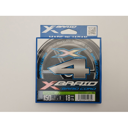 Шнур YGK X-Braid Braid Cord X4 150m #1.0/0.165mm 18lb/8.1kg, Діаметр: #1.0/0.165mm, фото , изображение 3