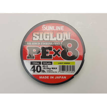 Шнур Sunline Siglon PE х8 150m (салат.) #2.5/0.270mm 40lb/18.5kg, Диаметр: #2.5/0.270mm, Выберите цвет: салатовий, фото , изображение 4