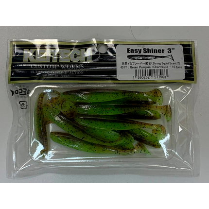 Силікон Keitech Easy Shiner 3" (10 шт/упак), колір:401 greenpumpkinpp.chart, Довжина силікону: 3" (7.6 см), Колір силікону: 401 Green Pumpkin/Chartreuse, фото , изображение 7
