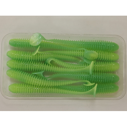 Силікон Keitech Swing Impact 3" (10 шт/упак), колір:424 lime chartreuse, Довжина силікону: 3" (7.6 см), Колір силікону: 424 Lime Chartreuse, фото , изображение 9