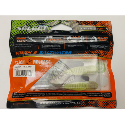 Силікон Select Kraken 3" col.201 (5 шт/упак), Довжина силікону: 3" (7.62 см), Колір силікону: 201, фото , изображение 6