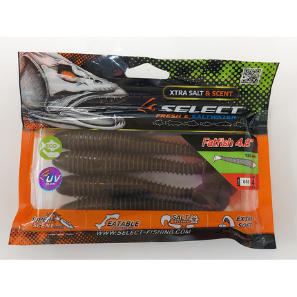 Силикон Select Fatfish 4.8" col.888 (4 шт/упак), Длина силикона: 4.8" (12.19 см), Расцветка силикона: 888, фото , изображение 8