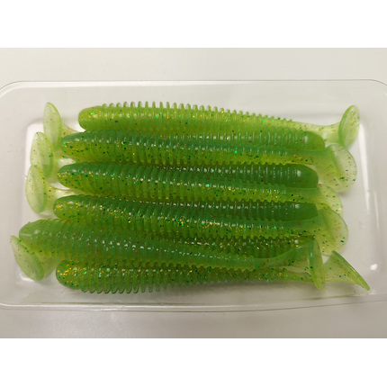Силікон Keitech Swing Impact 3" (10 шт/упак), колір:424 lime chartreuse, Довжина силікону: 3" (7.6 см), Колір силікону: 424 Lime Chartreuse, фото , изображение 4