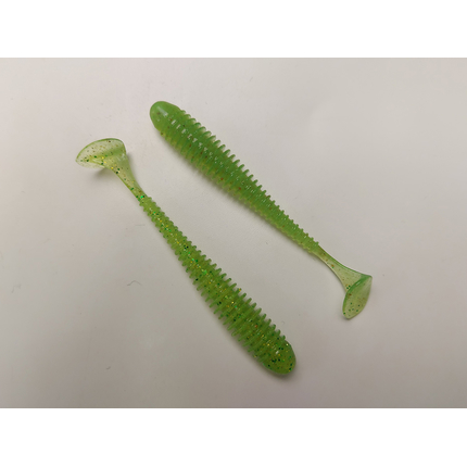 Силікон Keitech Swing Impact 3" (10 шт/упак), колір:424 lime chartreuse, Довжина силікону: 3" (7.6 см), Колір силікону: 424 Lime Chartreuse, фото , изображение 3