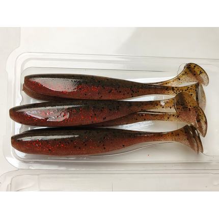 Силикон Keitech Easy Shiner 4.5" (6 шт/упак) ц:404 red crawdad, Длина силикона: 4.5" (11.4 см), Расцветка силикона: 404 Red Crawdad, фото , изображение 6