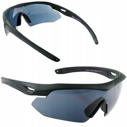 Тактичні окуляри Swiss Eye Nighthawk (3 змінних лінзи + жорсткий футляр), оправа: чорна, Колір оправи: Чорний, фото , изображение 2