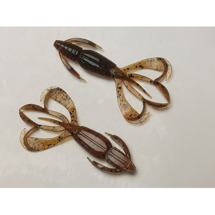 Силікон Keitech Crazy Flapper 2.4" (10 шт/уп),, колір: 438 green pumpkin fire, Довжина силікону: 2.4" (6.1 см), Колір силікону: 438 Green Pumpkin Fire, фото , изображение 3