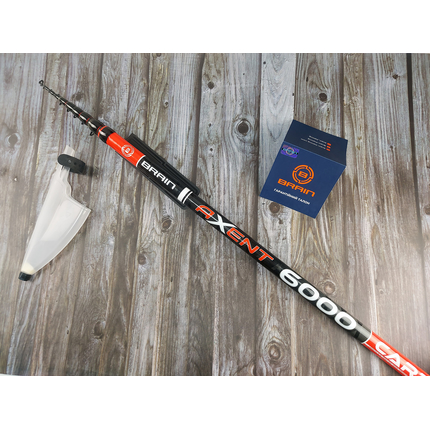 Болонське вудлище Brain Axent Carp X Bolo 6.00m 50-150g для бічного ківка (телескопічне, з кільцями) + чохол та захист на кільця, Довжина: 6m, фото , изображение 6