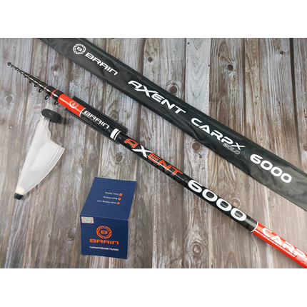 Болонське вудлище Brain Axent Carp X Bolo 6.00m 50-150g для бічного ківка (телескопічне, з кільцями) + чохол та захист на кільця, Довжина: 6m, фото , изображение 7
