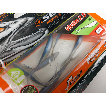 Силікон Select Victim V-Tail 2.5" #301 (7 шт / уп), Довжина силікону: 2.5" (6.1 см), Колір силікону: 301, фото , изображение 13