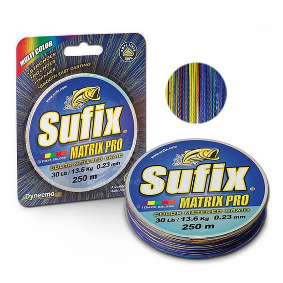 Шнур Sufix MatrixPro 0,20mm 11,4kg 250m мультиколор, фото 