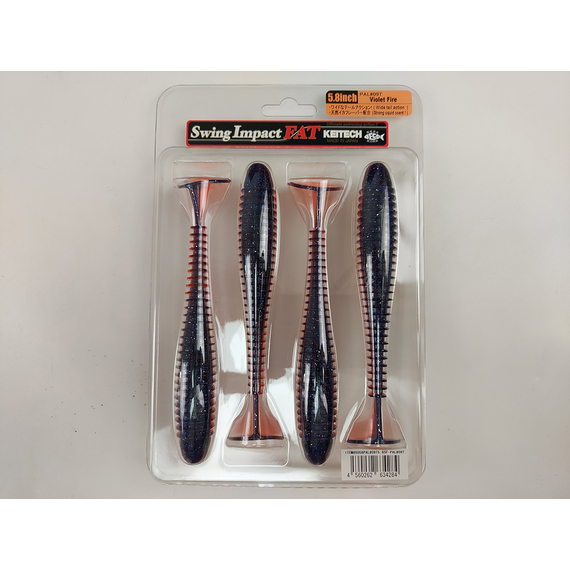 Силикон Keitech Swing Impact FAT 5.8" (4 шт/уп), цвет: pal#09 violet fire, Длина силикона: 5.8" (14.7 см), Расцветка силикона: PAL#09 Violet Fire, фото , изображение 6