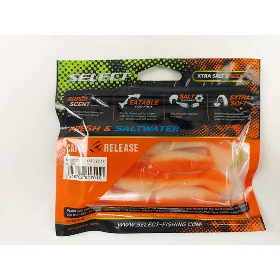 Силикон Select Boozer 3.3" col.209 (4 шт/упак), Длина силикона: 3.3" (8.38 см), Расцветка силикона: 209, фото , изображение 9