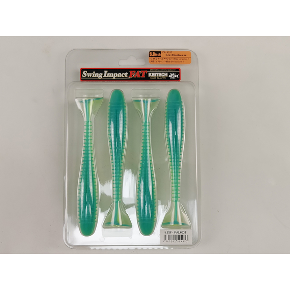 Силикон Keitech Swing Impact FAT 5.8" (4 шт/уп), цвет: pal#03 ice chartreuse, Длина силикона: 5.8" (14.7 см), Расцветка силикона: PAL#03 Ice Chartreuse, фото , изображение 6