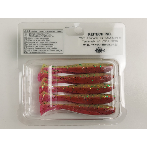 Силікон Keitech Easy Shiner 3" (10 шт/уп),, колір: ea#18 mystic lime chart, Довжина силікону: 3" (7.6 см), Колір силікону: EA#18 Mystic Lime Chart, фото , изображение 10