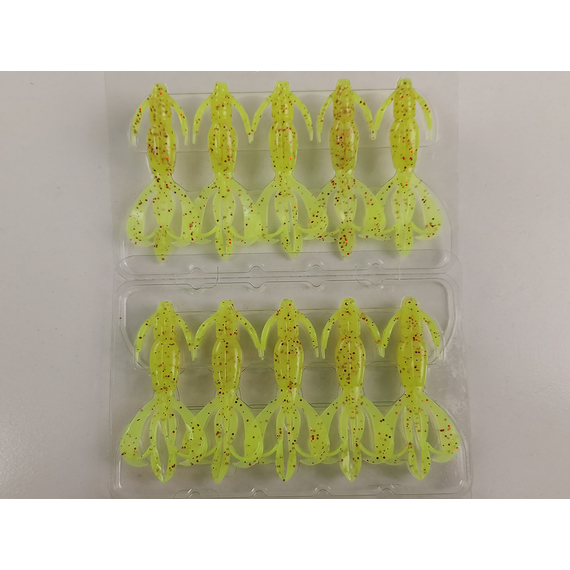 Силикон Keitech Crazy Flapper 2.4" (10 шт/уп), цвет: pal#01 chartreuse red flk, Длина силикона: 2.4" (6.1 см), Расцветка силикона: PAL#01 Chartreuse Red Flake, фото , изображение 6