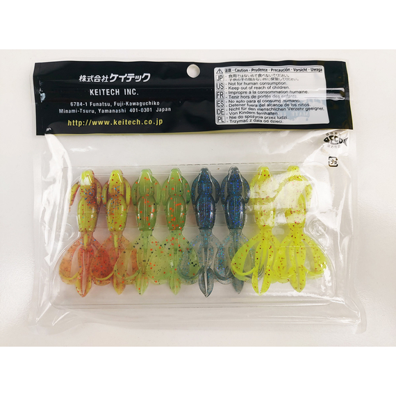 Силікон Keitech Crazy Flapper 2.8" (8 шт/уп), мікс Light, Длина силикона: 2.8" (7.1 см), Расцветка силикона: мікс Light, фото , изображение 4