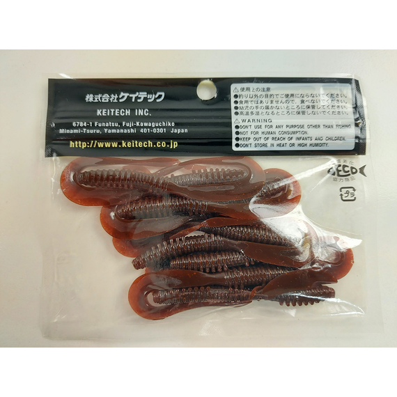 Силікон Keitech Mad Wag Mini 3.5" (10 шт/упак), колір:008 scuppernong, Довжина силікону: 3.5" (8.9 см), Колір силікону: 008 Scuppernong, фото , изображение 8