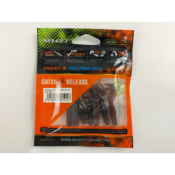 Силікон Select Kraken 1.8" col.206 (7 шт/упак), Довжина силікону: 1.8" (4.57 см), Колір силікону: 206, фото , изображение 8