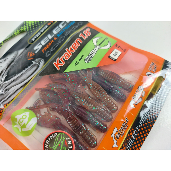 Силікон Select Kraken 1.8" col.206 (7 шт/упак), Довжина силікону: 1.8" (4.57 см), Колір силікону: 206, фото , изображение 9