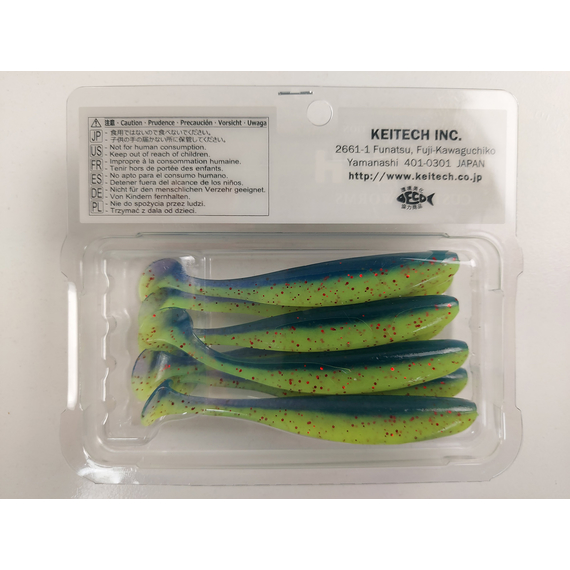 Силікон Keitech Easy Shiner 4" (7 шт/уп),, колір: ea#20 violet chart red fl, Довжина силікону: 4" (10.2 см), Колір силікону: EA#20 Violet Chart Red Fl, фото , изображение 10