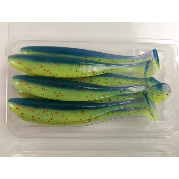 Силікон Keitech Easy Shiner 4" (7 шт/уп),, колір: ea#20 violet chart red fl, Довжина силікону: 4" (10.2 см), Колір силікону: EA#20 Violet Chart Red Fl, фото , изображение 7