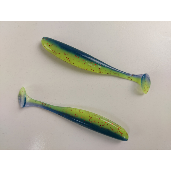 Силікон Keitech Easy Shiner 4" (7 шт/уп),, колір: ea#20 violet chart red fl, Довжина силікону: 4" (10.2 см), Колір силікону: EA#20 Violet Chart Red Fl, фото , изображение 4